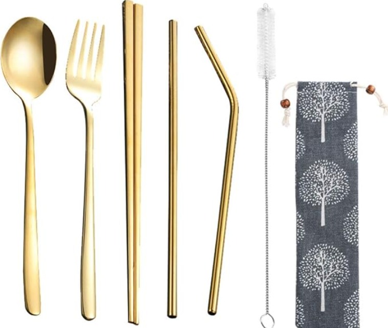 Vista 3 de Juego De Cubiertos Portables En Acero